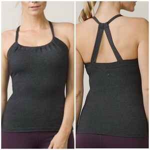 Prana Quinn Chakara Yoga Tank Charcoal Heather  - Medium